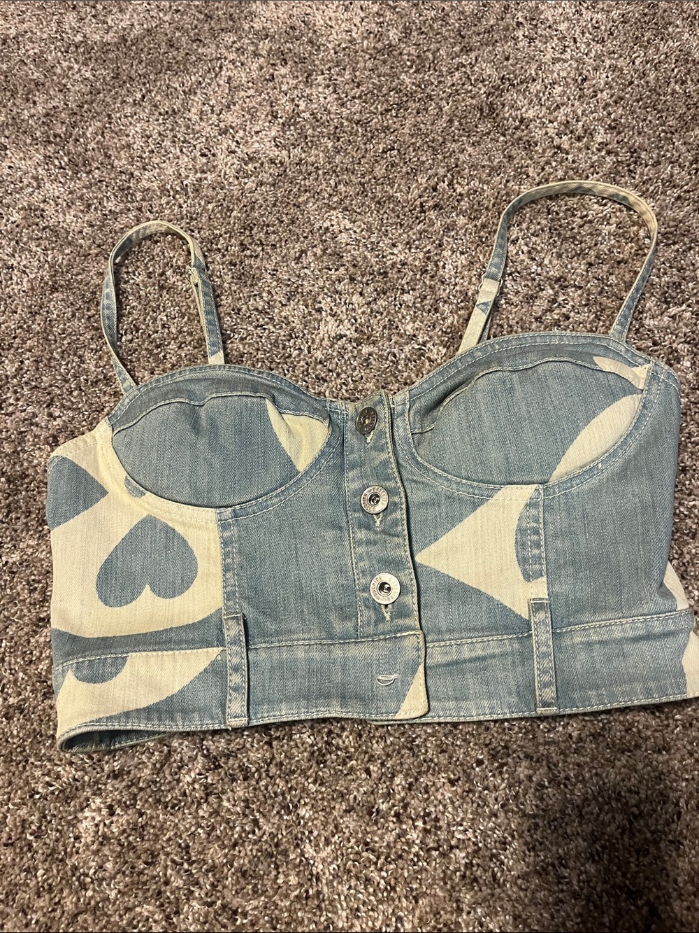 Moschino Couture | Heart Denim Bustier & Skirt 2-Piece Set | IT 40 US 6 - Picture 9 of 10